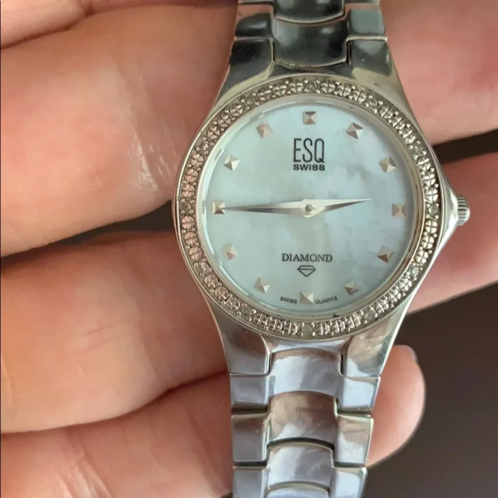 ESQ diamonds Swiss watch and Mother of pearl face
